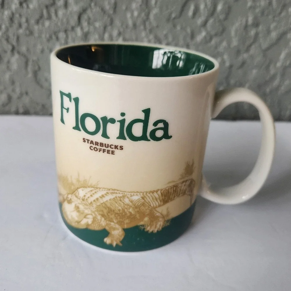 Starbucks Florida Architecture Series City Mug 18oz Alligator Green Cream 2011